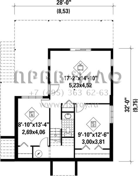 Проект двухэтажного дома без гаража в стиле Шале S5-197 (6146-00129)
