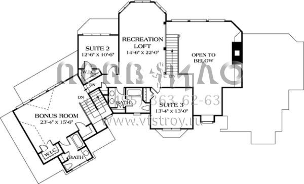 Проект двухэтажного дома с гаражом на две машины в стиле Ранчо S5-362 (3323-00386)