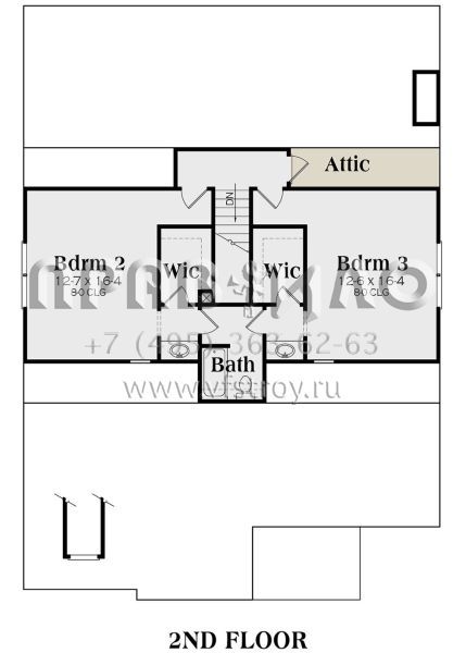 Проект двухэтажного дома с гаражом на две машины в стиле Ранчо S5-220 (009-00129)