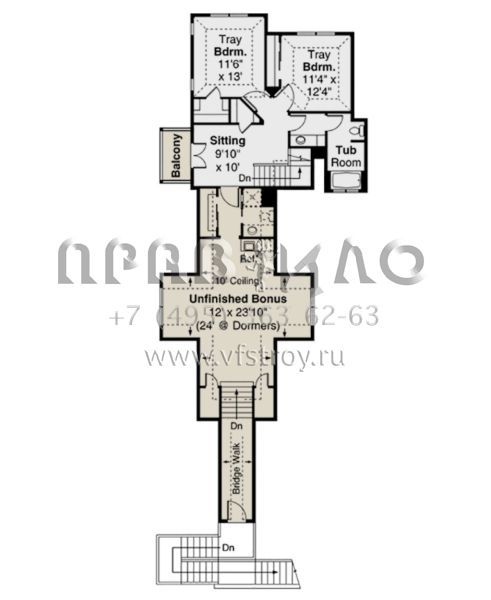 Проект двухэтажного дома с гаражом на три и более машин в американском стиле S5-270 (035-00873)