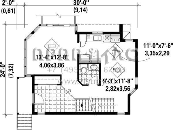 Проект двухэтажного дома без гаража в современном стиле S5-155 (6146-00076)