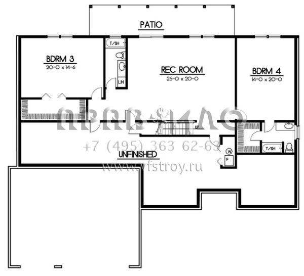 Проект одноэтажного дома с гаражом на три и более машин в прибрежном стиле S5-381 (692-00208)