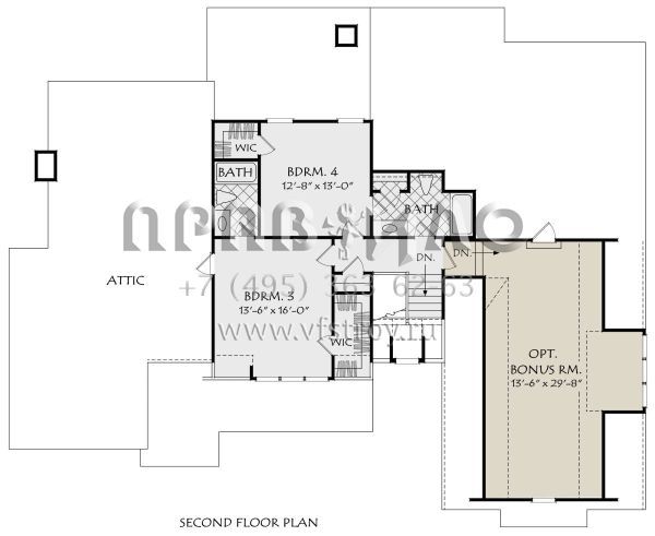 Проект двухэтажного дома с гаражом на две машины в стиле Ранчо S5-270 (8594-00419)