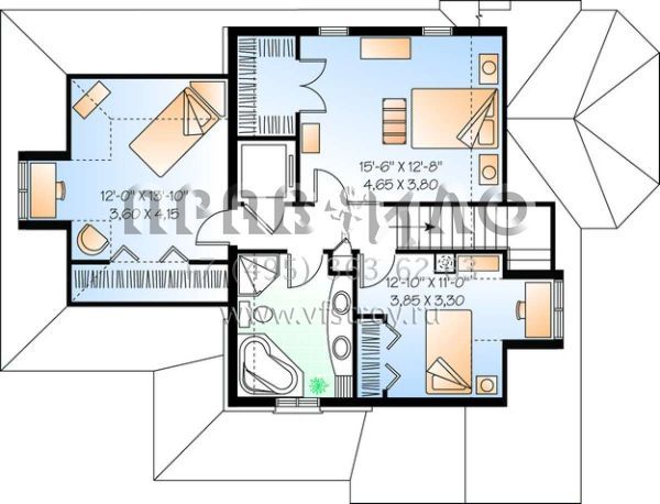 Проект двухэтажного дома с гаражом на одну машину в английском стиле S5-170 (034-00860)