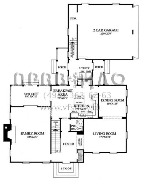 Проект двухэтажного дома с гаражом на две машины в классическом стиле S5-231 (7922-00145)