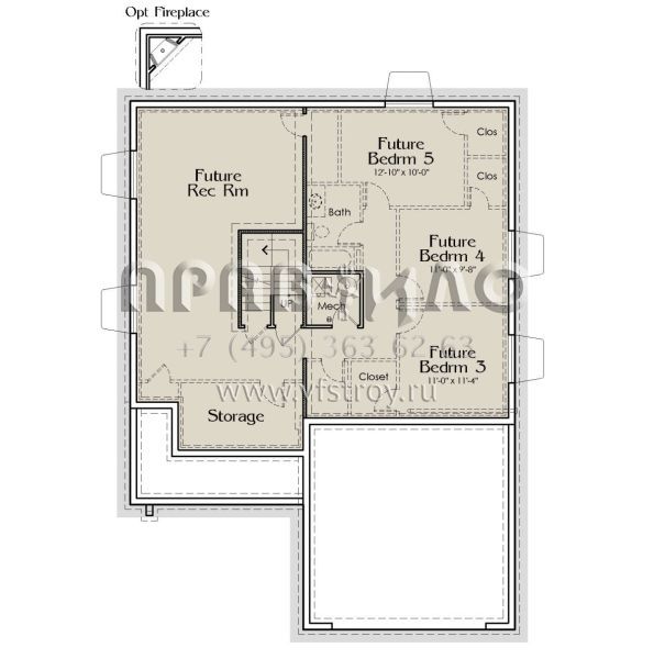 Проект одноэтажного дома с гаражом на две машины в стиле Ранчо S5-129 (6785-00005)