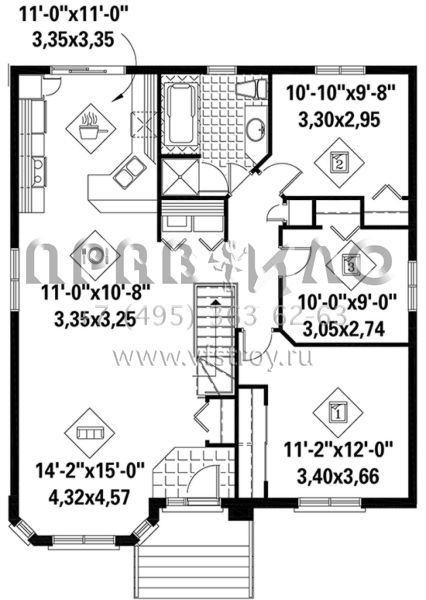 Проект одноэтажного дома без гаража в английском стиле S5-107 (6146-00372)