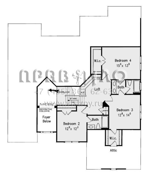 Проект двухэтажного дома с гаражом на две машины в стиле Ранчо S5-311 (8594-00384)