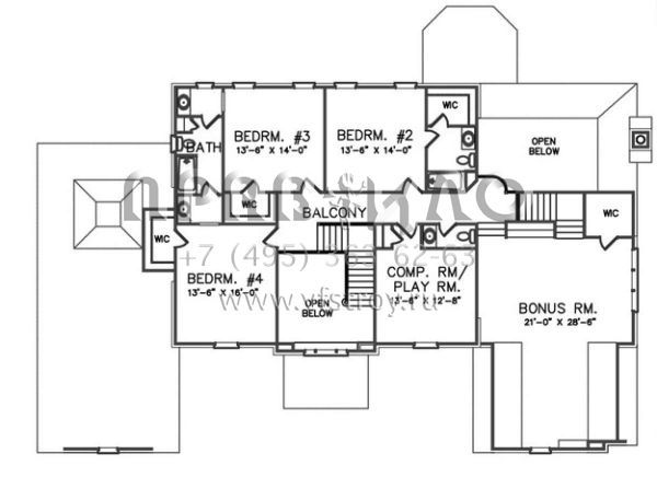Проект двухэтажного дома с гаражом на три и более машин в современном стиле S5-446 (6819-00006)