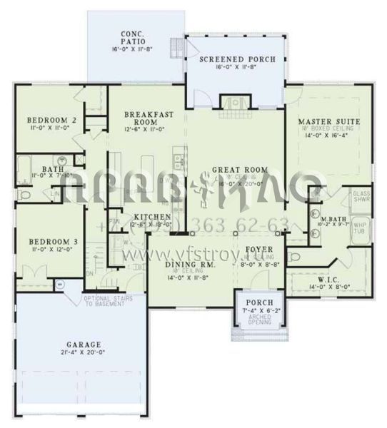 Проект одноэтажного дома с гаражом на две машины в стиле Ранчо S5-187 (110-00358)