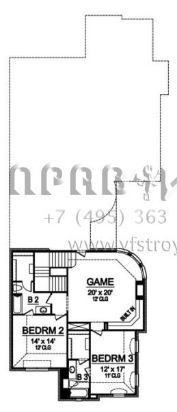 Проект двухэтажного дома с гаражом на две машины в английском стиле S5-366 (5445-00149)