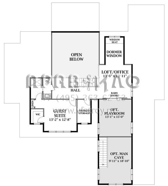 Проект двухэтажного дома с гаражом на две машины в современном стиле S5-294 (6849-00058)