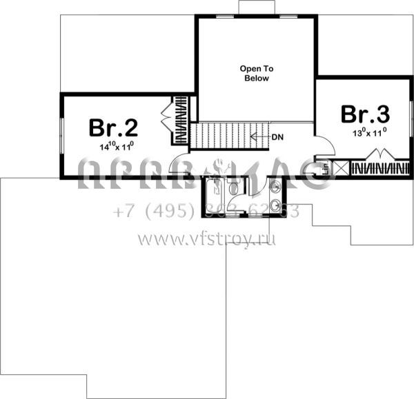 Проект двухэтажного дома с гаражом на три и более машин в американском стиле S5-181 (963-00266)
