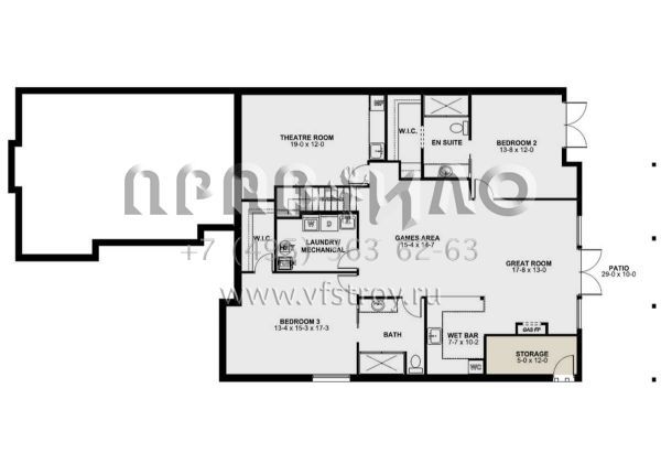 Проект одноэтажного дома с гаражом на две машины в американском стиле S5-337 (2699-00006)