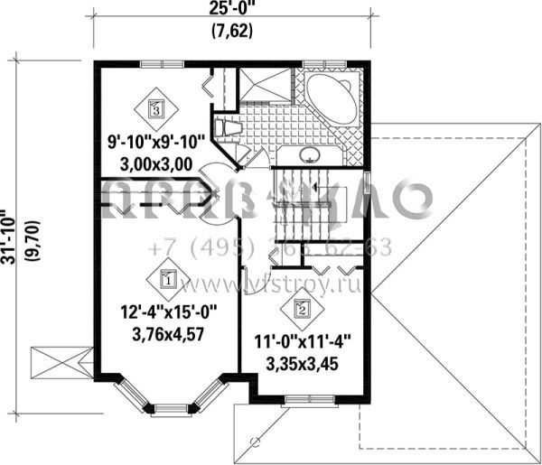 Проект двухэтажного дома с гаражом на одну машину в английском стиле S5-143 (6146-00095)
