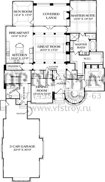 Проект двухэтажного дома с гаражом на три и более машин в английском стиле S5-690 (3323-00553)