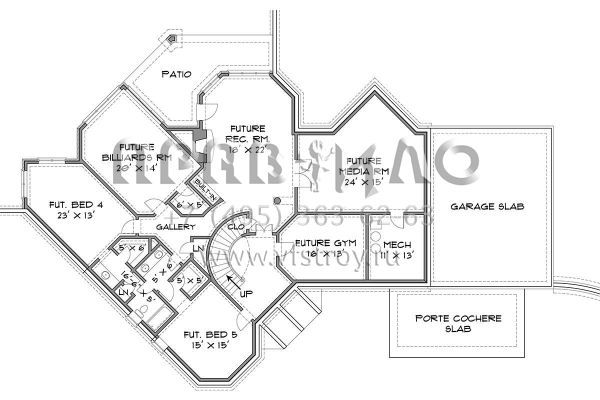 Проект двухэтажного дома с гаражом на три и более машин в английском стиле S5-363 (4195-00014)