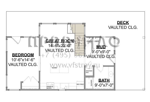 Проект одноэтажного дома без гаража в стиле Ранчо S5-67 (1462-00016)