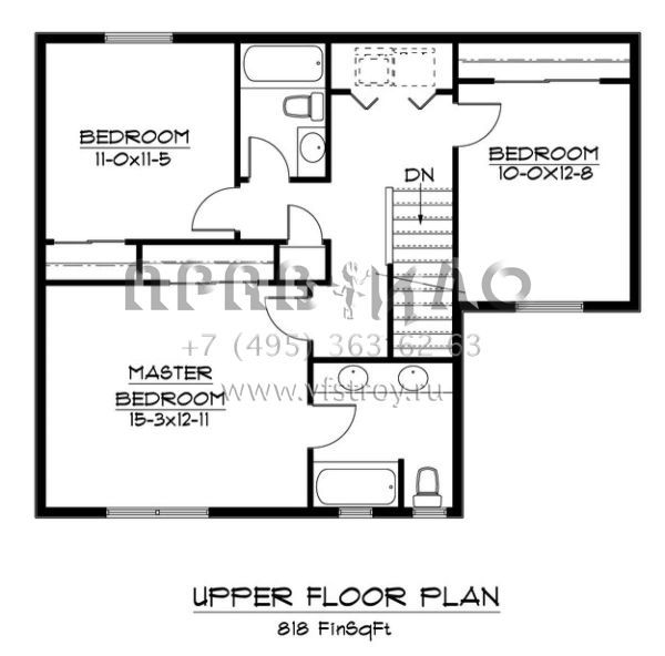 Проект двухэтажного дома с гаражом на одну машину в стиле Ранчо S5-139 (5631-00030)