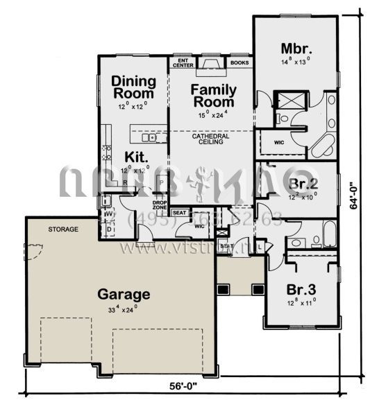 Проект одноэтажного дома с гаражом на три и более машин в английском стиле S5-163 (402-01695)