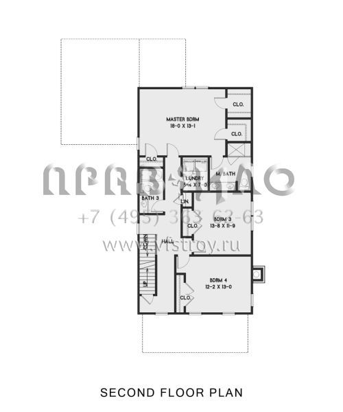 Проект двухэтажного дома с гаражом на одну машину в американском стиле S5-211 (4351-00019)