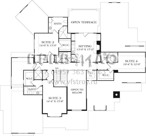 Проект двухэтажного дома с гаражом на три и более машин в американском стиле S5-778 (3323-00646)