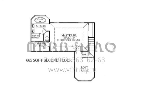 Проект двухэтажного дома с гаражом на три и более машин в стиле Ранчо S5-216 (286-00026)
