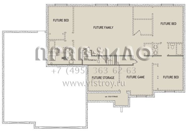 Проект одноэтажного дома с гаражом на три и более машин в американском стиле S5-211 (8768-00102)