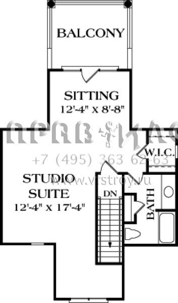 Проект трехэтажного дома с гаражом на три и более машин в американском стиле S5-435 (3323-00469)
