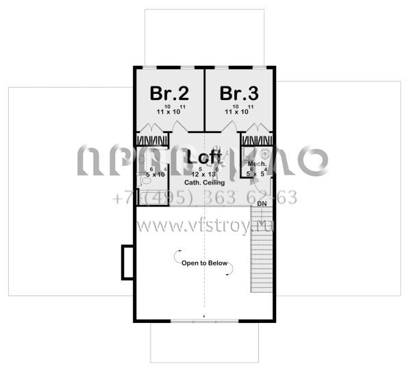 Проект двухэтажного дома с гаражом на две машины в стиле БарнХаус S5-234 (963-00858)