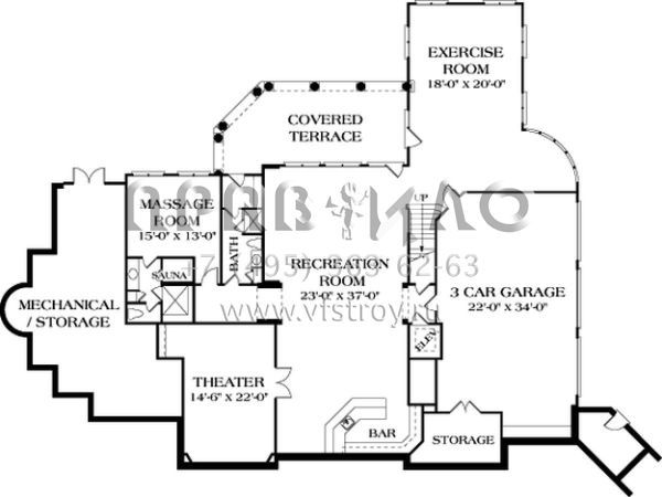 Проект двухэтажного дома с гаражом на три и более машин в прибрежном стиле S5-914 (3323-00548)