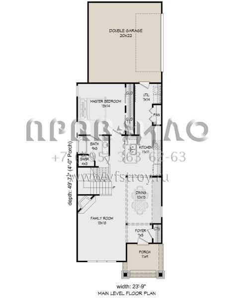 Проект двухэтажного дома с гаражом на две машины в американском стиле S5-164 (940-00602)