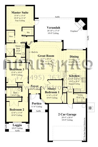 Проект одноэтажного дома с гаражом на две машины в современном стиле S5-178 (8436-00038)