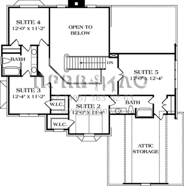 Проект двухэтажного дома с гаражом на две машины в стиле Ранчо S5-275 (3323-00157)