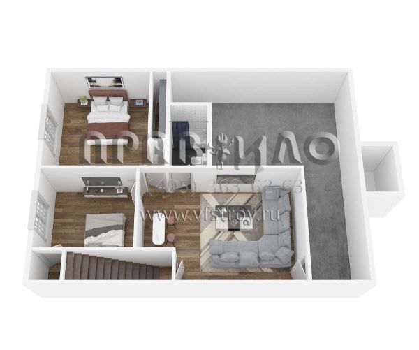 Проект одноэтажного дома с гаражом на одну машину в американском стиле S5-104 (2442-00001)