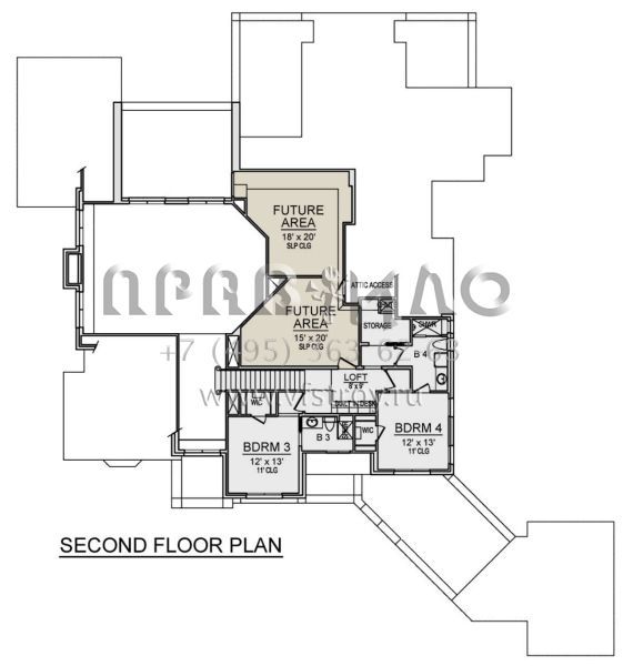 Проект двухэтажного дома с гаражом на три и более машин в современном стиле S5-387 (5445-00519)