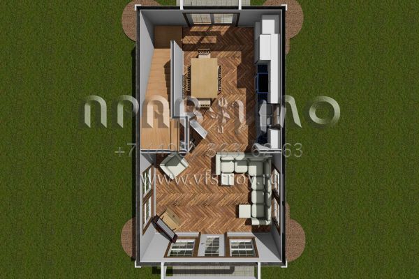 Проект двухэтажного дома без гаража в современном стиле S5-83 (4848-00404)