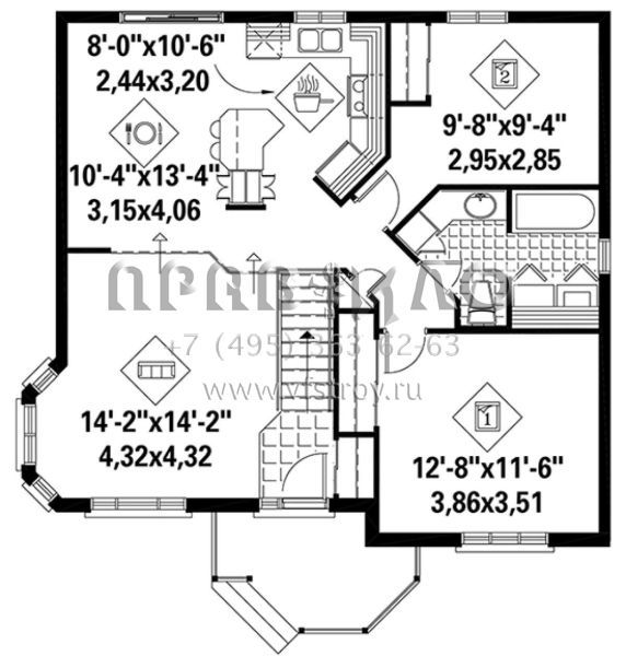 Проект одноэтажного дома без гаража в современном стиле S5-90 (6146-00232)