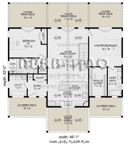Проект одноэтажного дома с гаражом на одну машину в стиле Шале S5-126 (940-00812)