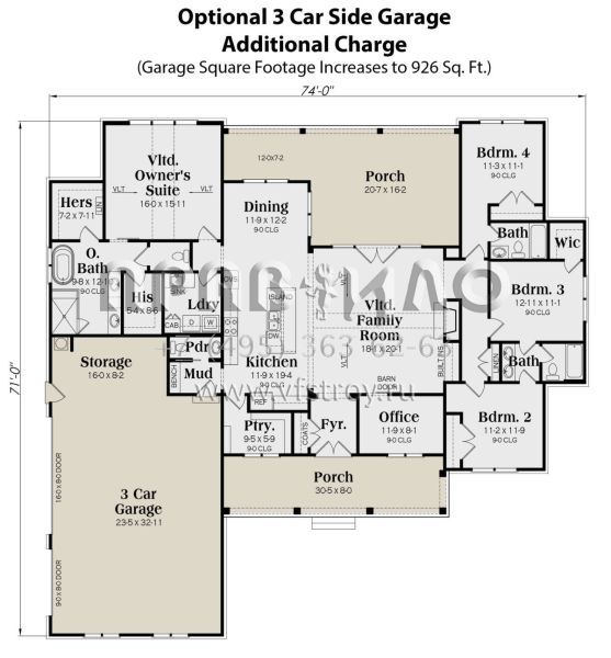 Проект одноэтажного дома с гаражом на две машины в современном стиле S5-230 (009-00316)