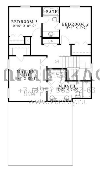 Проект двухэтажного дома с гаражом на две машины в стиле Ранчо S5-128 (110-00496)