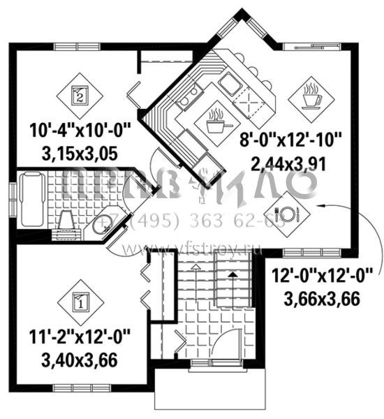 Проект одноэтажного дома без гаража в американском стиле S5-146 (6146-00252)