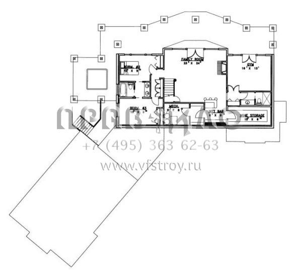 Проект двухэтажного дома с гаражом на три и более машин в современном стиле S5-371 (039-00503)