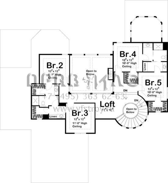 Проект двухэтажного дома с гаражом на три и более машин в английском стиле S5-325 (963-00268)