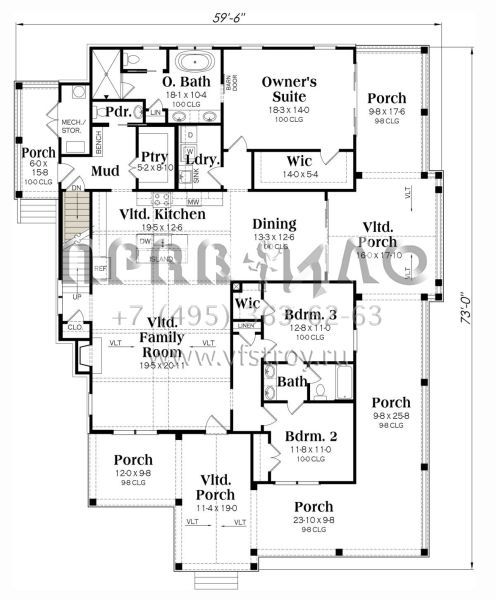 Проект одноэтажного дома без гаража в современном стиле S5-202 (009-00379)