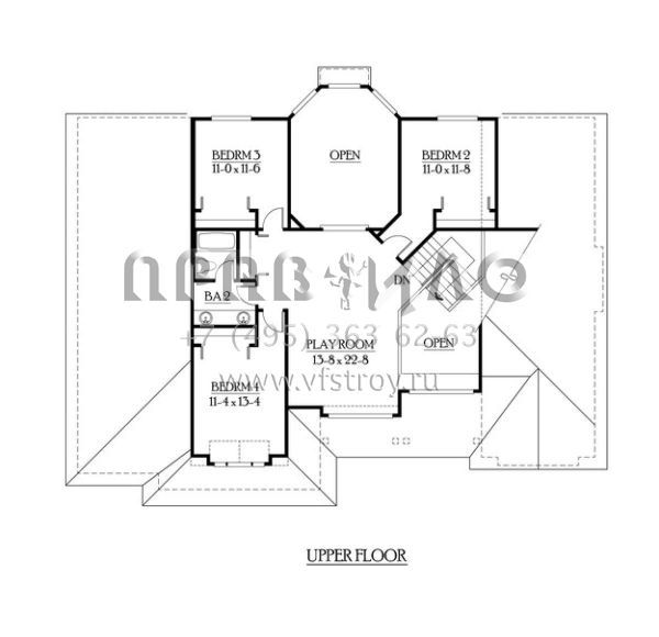 Проект двухэтажного дома с гаражом на три и более машин в стиле Ранчо S5-282 (341-00101)