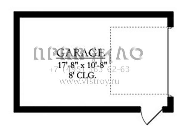 Проект двухэтажного дома с гаражом на одну машину в стиле Ранчо S5-133 (3978-00085)