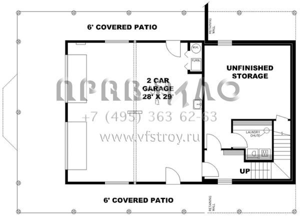 Проект одноэтажного дома с гаражом на две машины в стиле Шале S5-188 (039-00695)