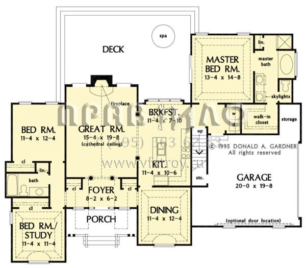 Проект одноэтажного дома с гаражом на две машины в стиле Ранчо S5-158 (2865-00329)