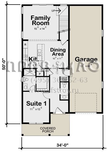 Проект двухэтажного дома с гаражом на две машины в современном стиле S5-186 (402-01753)
